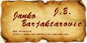 Janko Barjaktarović vizit kartica